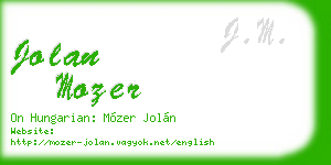 jolan mozer business card