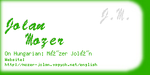 jolan mozer business card